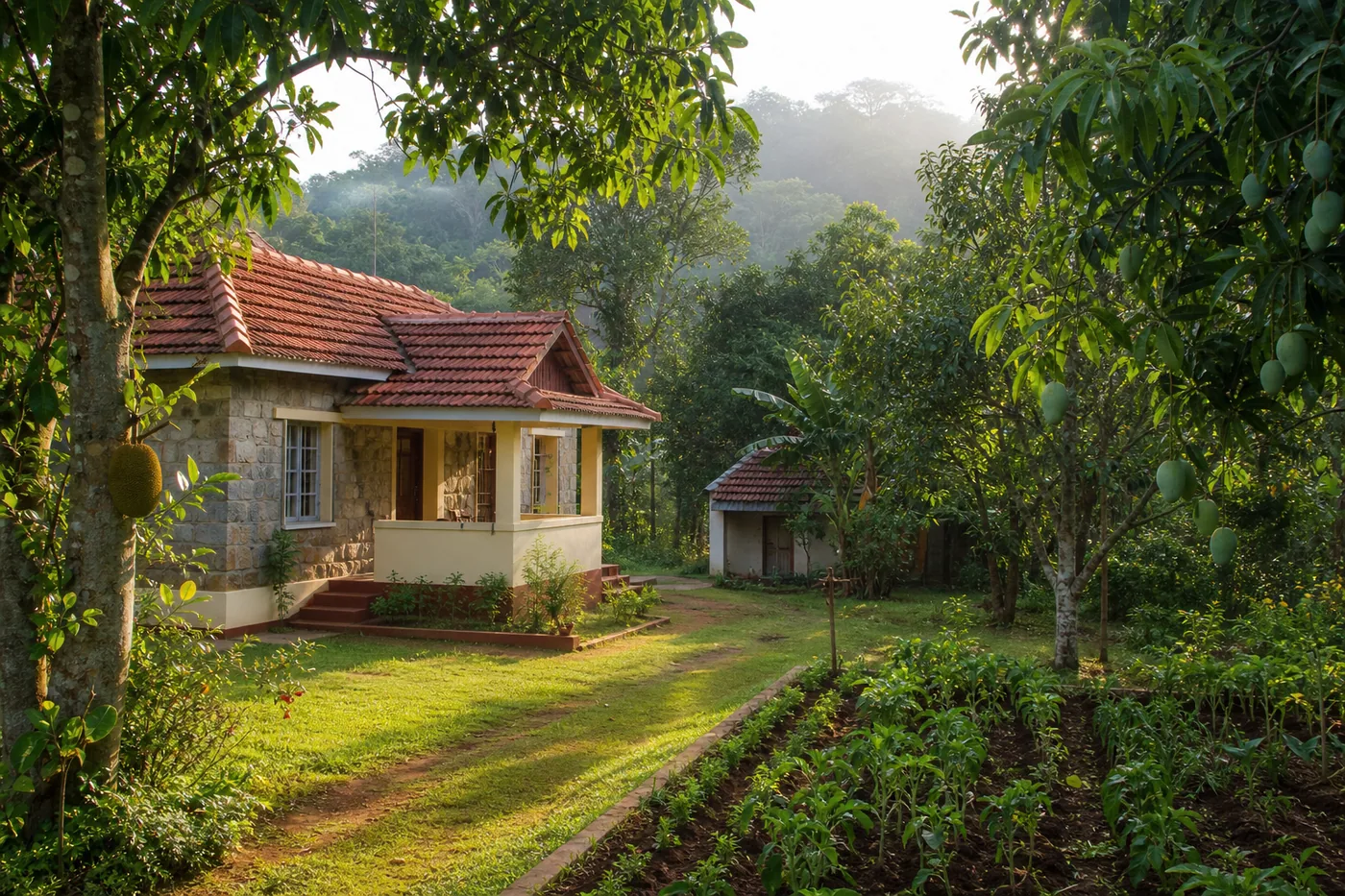Farm house and orchard in the Yercaud hills